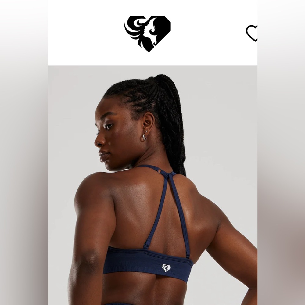 Woman’s Best Define 2.0 Seamless Halter Neck Bra Navy Blue Strappy Sports Bra